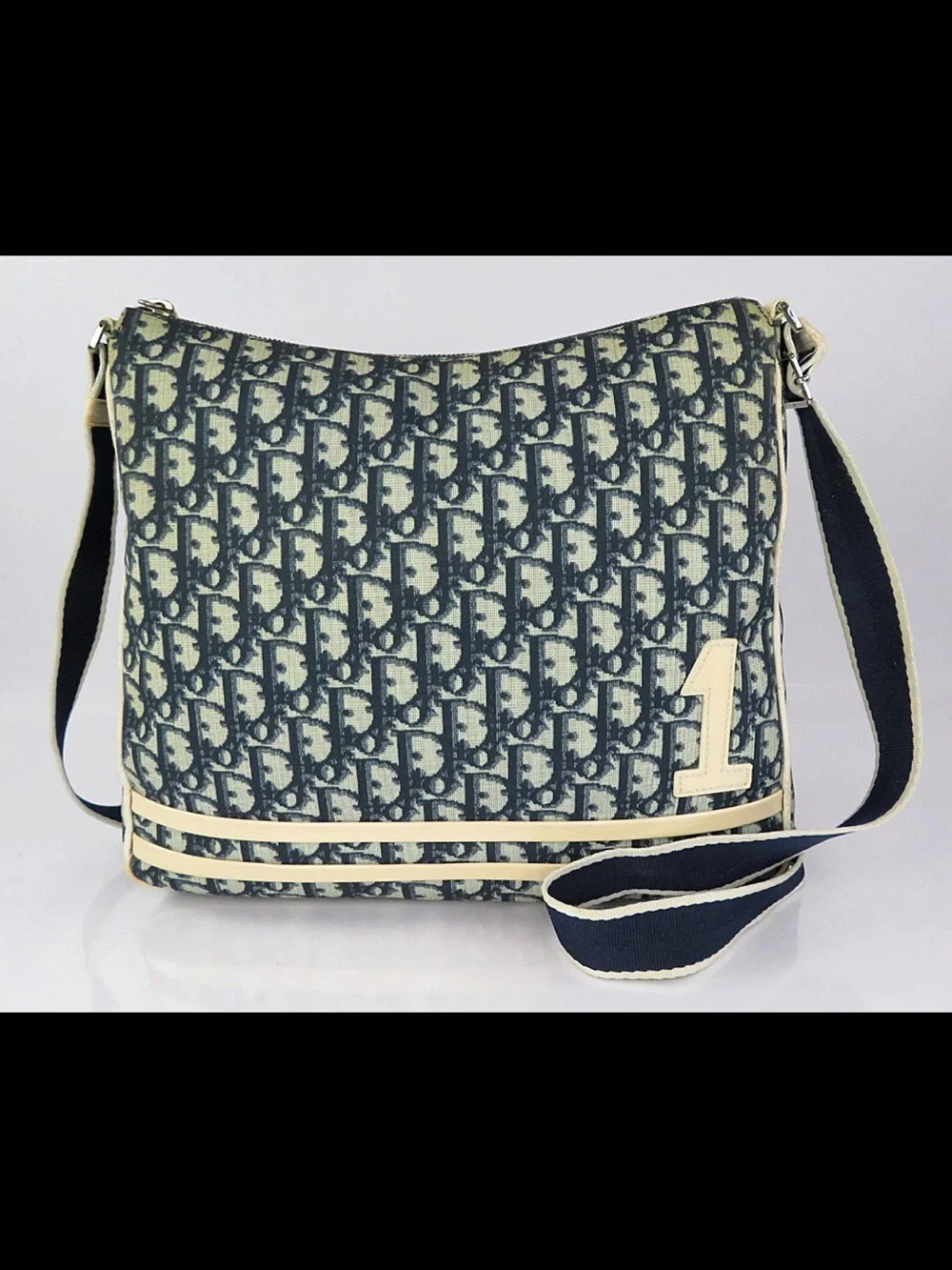 Dior Navy Blue Interior Canvas Shoulder Bag